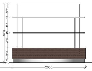 Presentatiemeubel vrijstaand, houtdecor brown